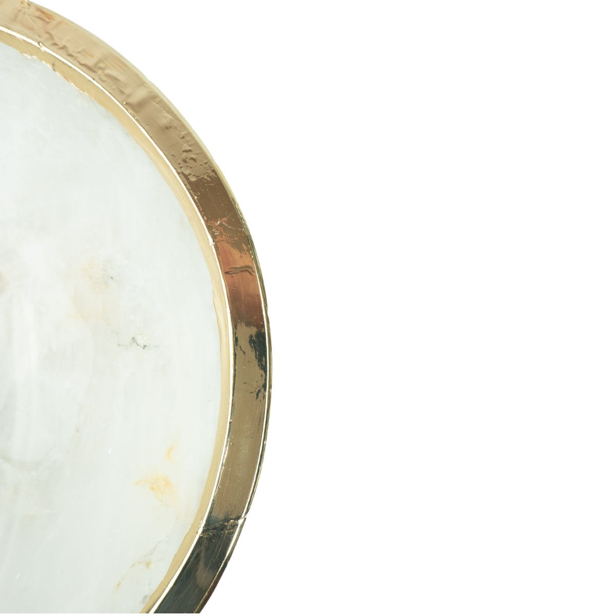 Bowl Quartzo Cristal Borda Banho Ouro