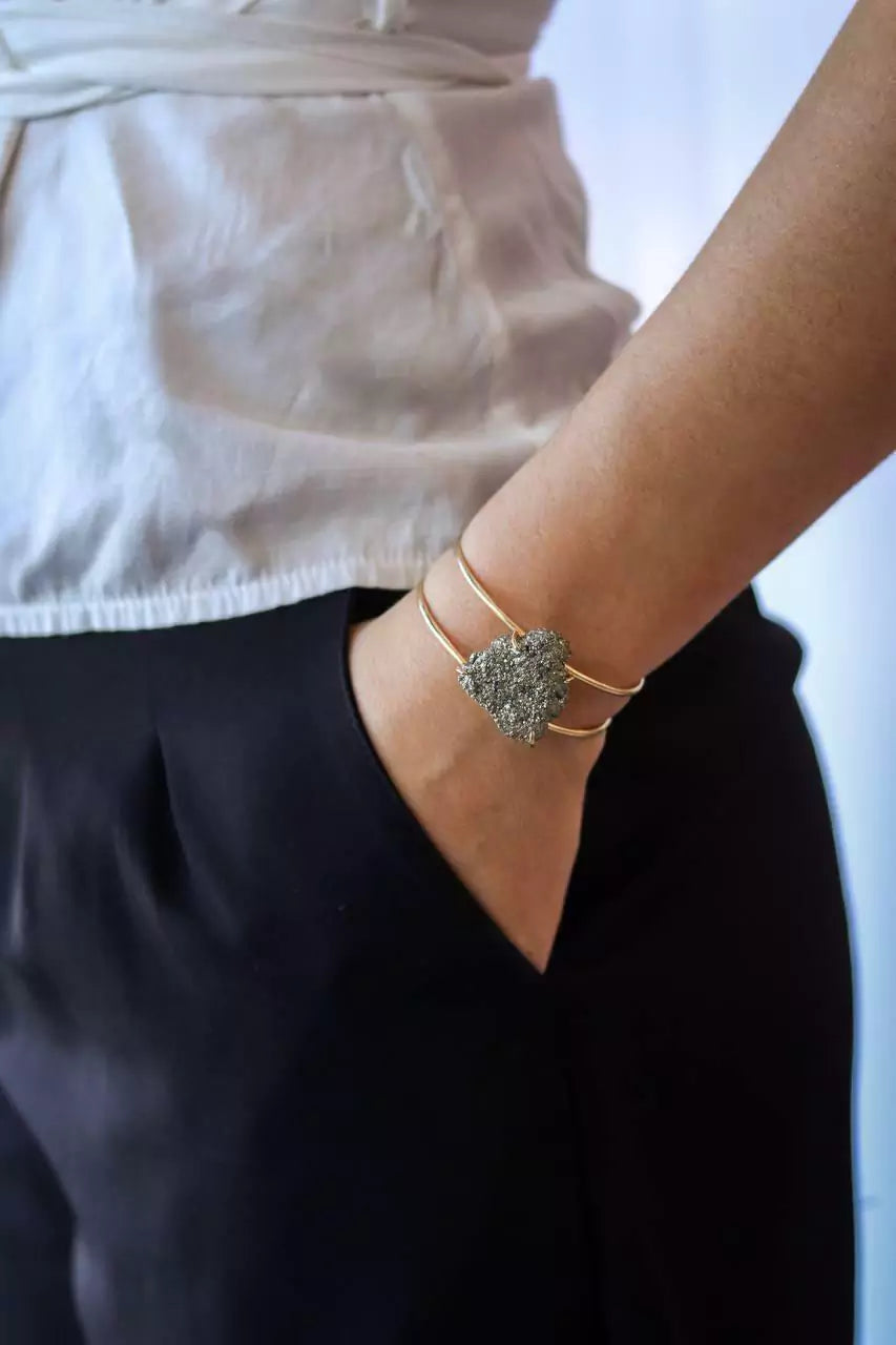 Bracelete Prosperar Pirita Banho Ouro 18K