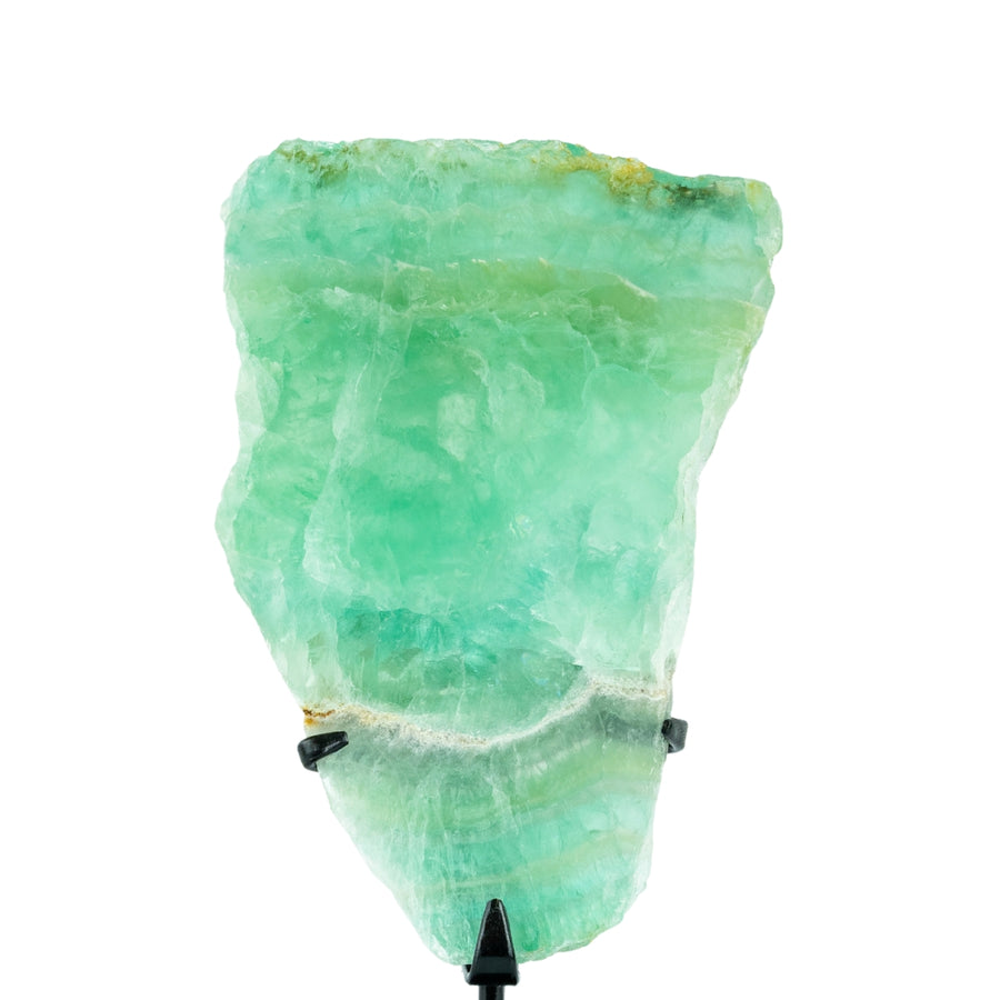 Chapa Pedra Fluorita Verde Natural na Base Metal Preto 1,137 kg