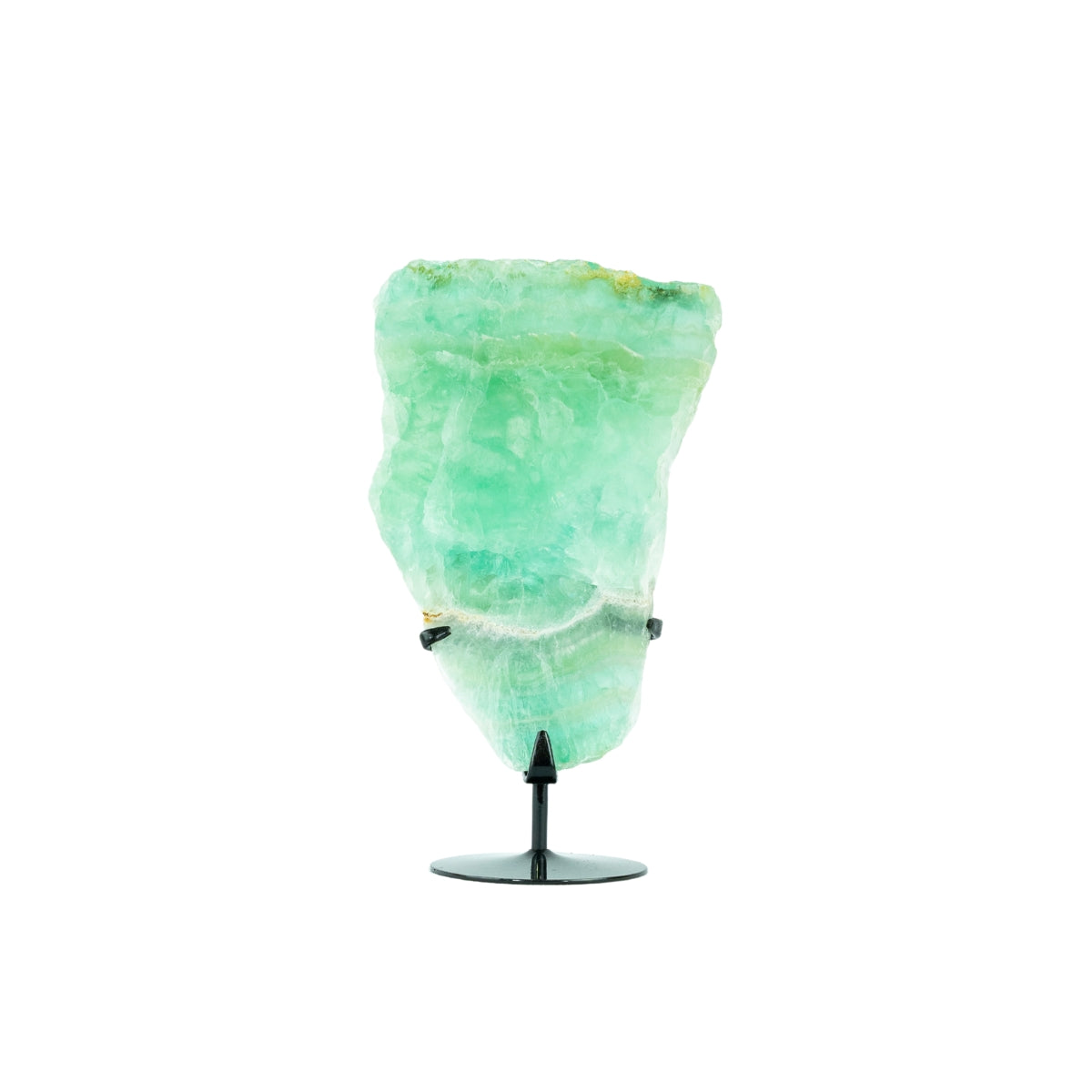 Chapa Pedra Fluorita Verde Natural na Base Metal Preto 1,137 kg