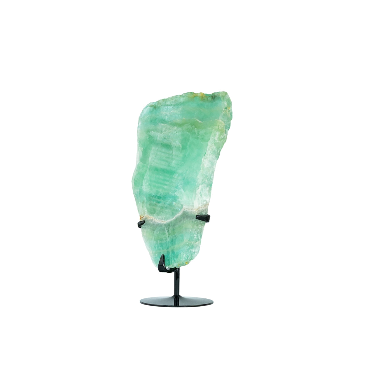 Chapa Pedra Fluorita Verde Natural na Base Metal Preto 1,137 kg