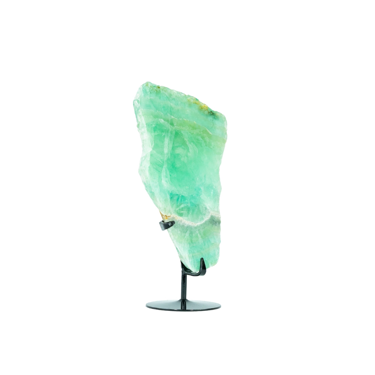 Chapa Pedra Fluorita Verde Natural na Base Metal Preto 1,137 kg