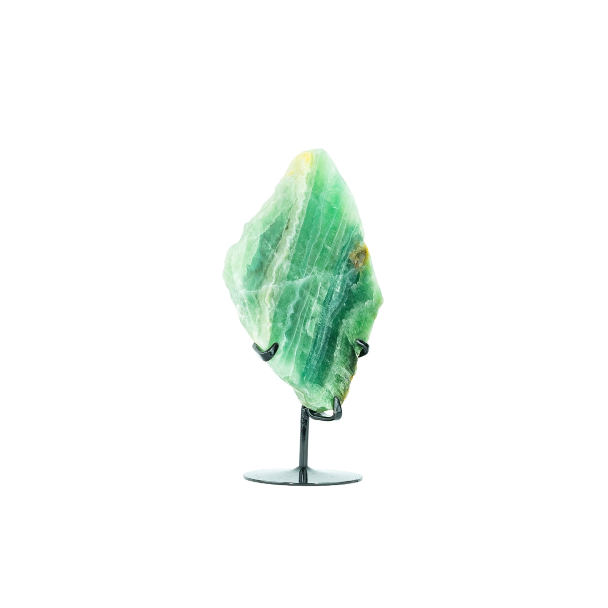 Chapa Pedra Fluorita Verde Natural na Base Metal Preto 991 gramas
