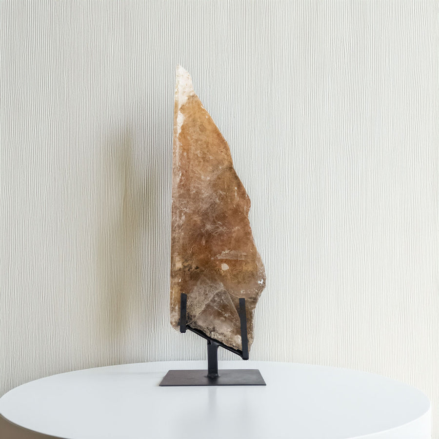 Chapa Polida Quartzo Cristal Xamã na Base Metal Preto 2,460 Kg