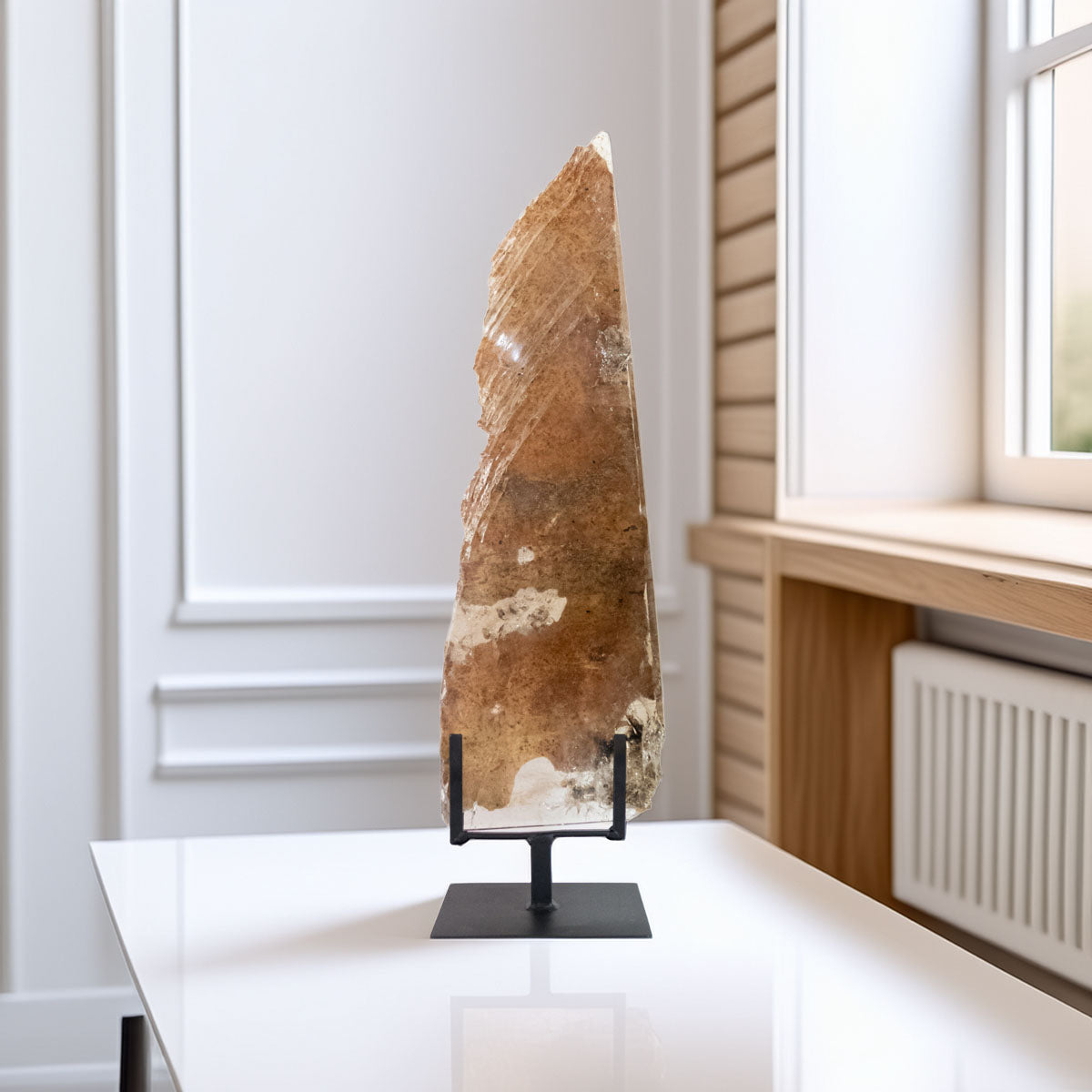 Chapa Polida Quartzo Cristal Xamã na Base Metal Preto 2,505 Kg