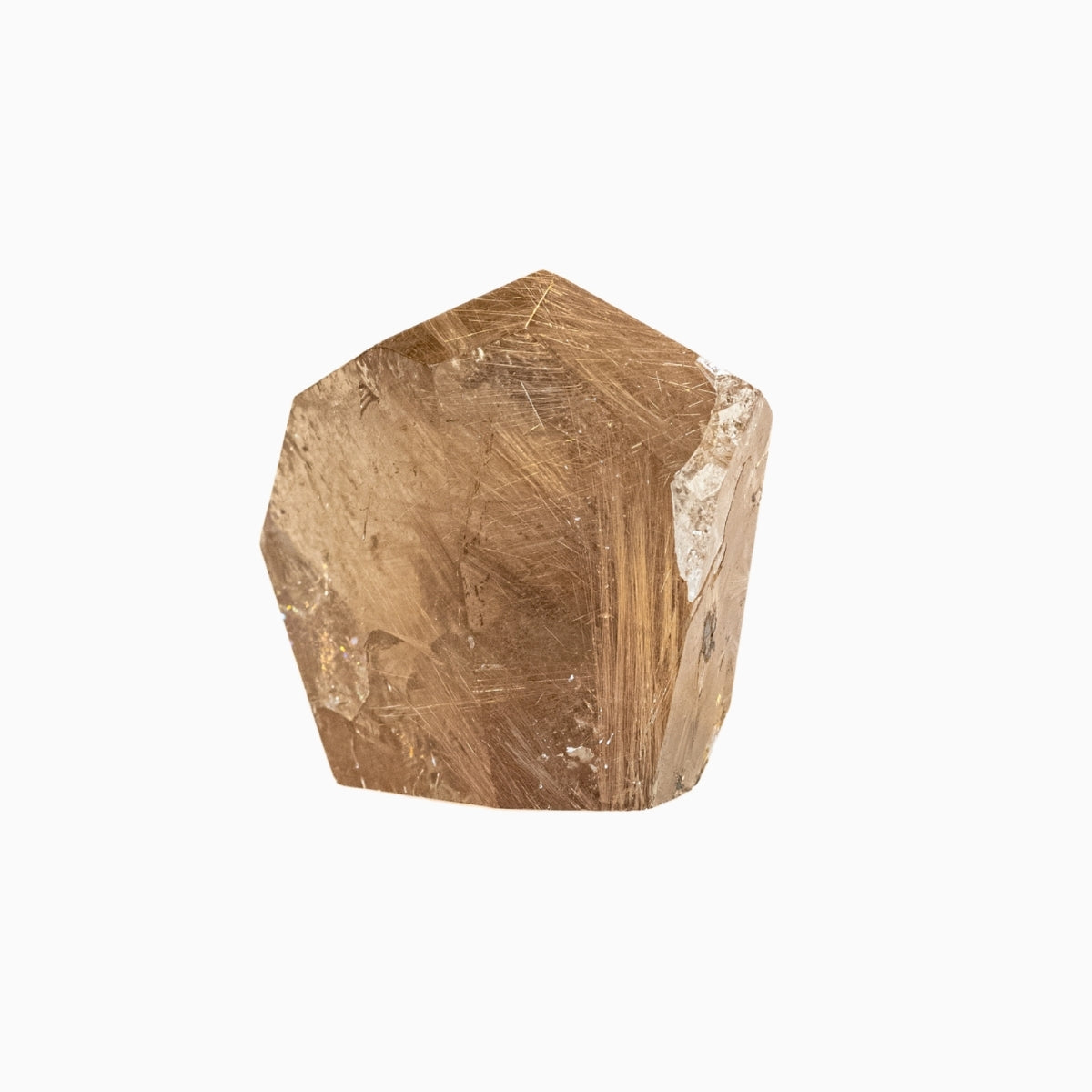 Citrino Natural com Inclusão de Rútilos Polido Forma Livre (coleção) 436 gramas