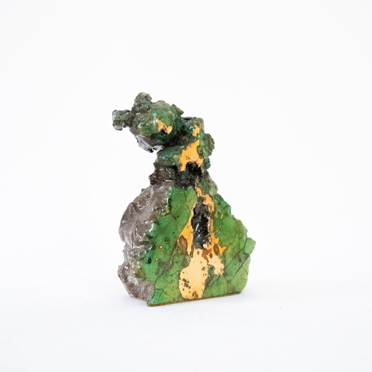 Cobre Nativo com Inclusão de Malaquita Face Polida ( Formação Rara ) 898 gramas ( Coleção )