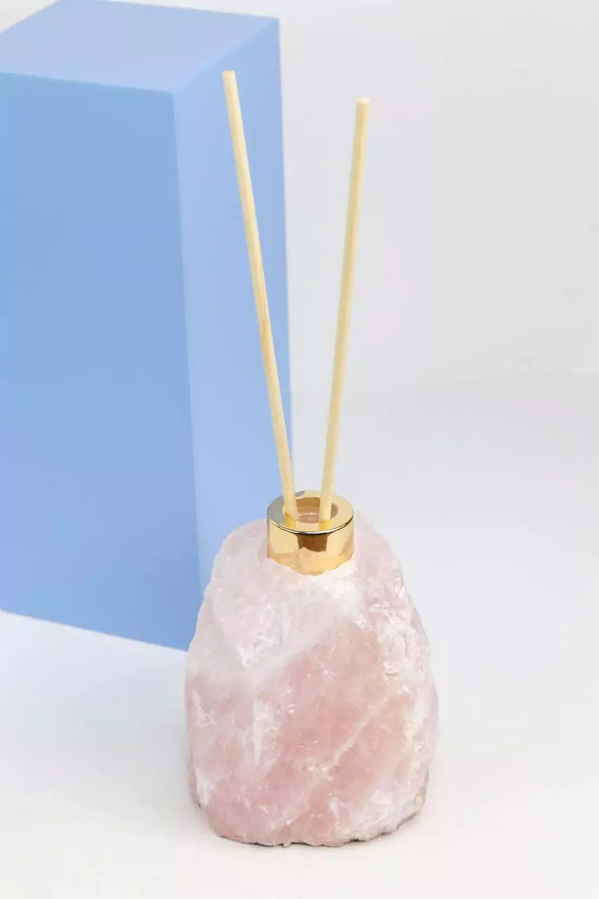 Difusor Quartzo rosa Banho Ouro