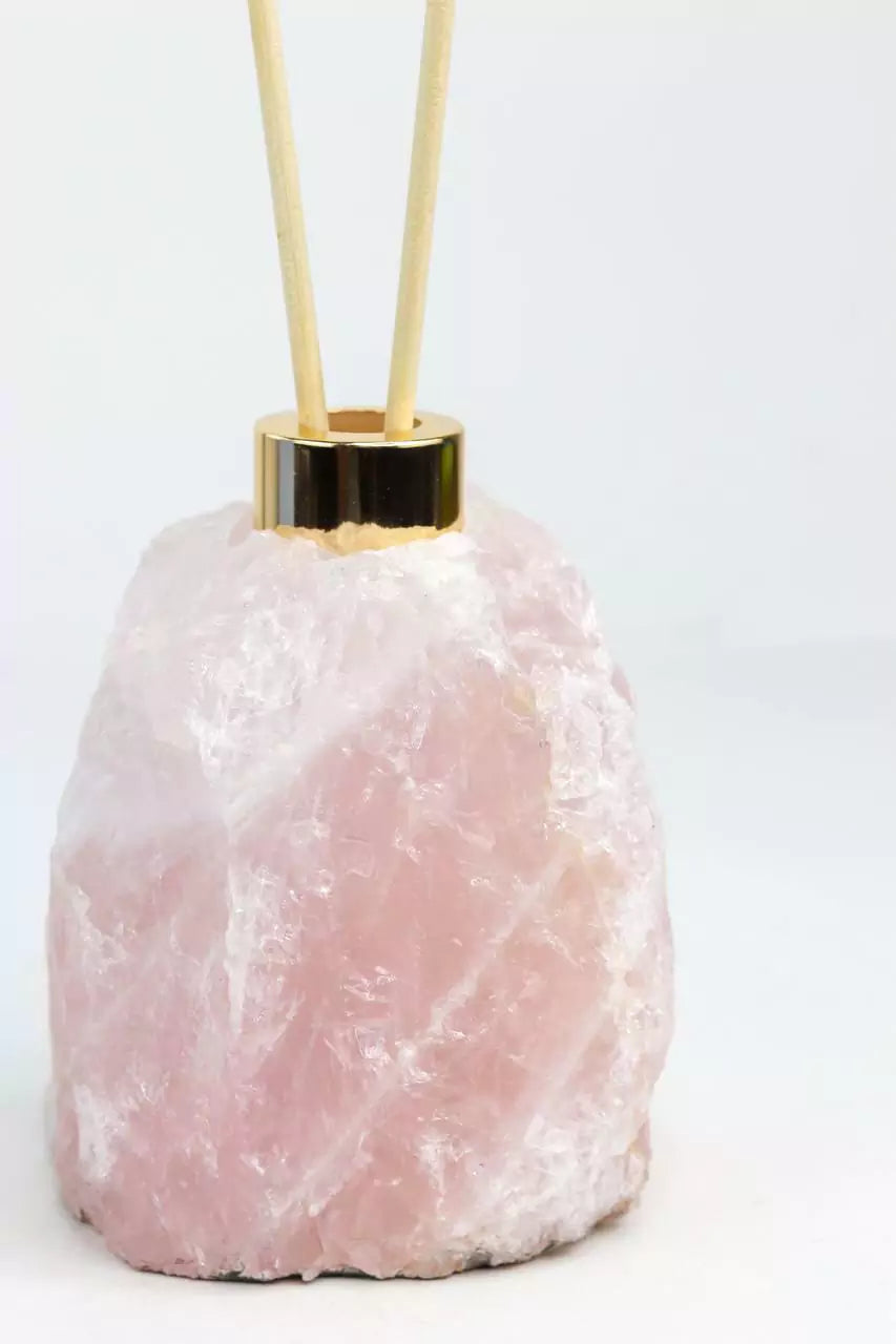 Difusor Quartzo rosa Banho Ouro