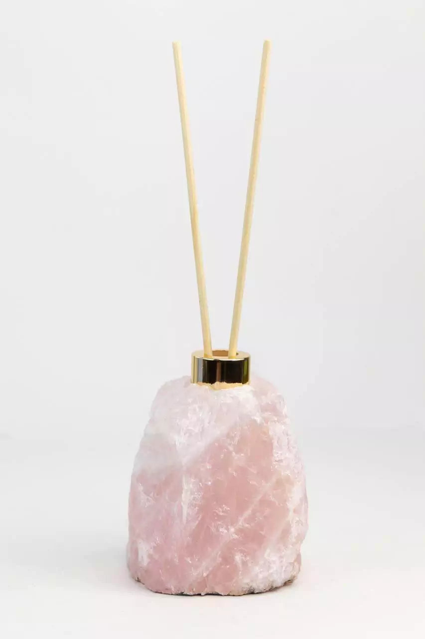 Difusor Quartzo rosa Banho Ouro
