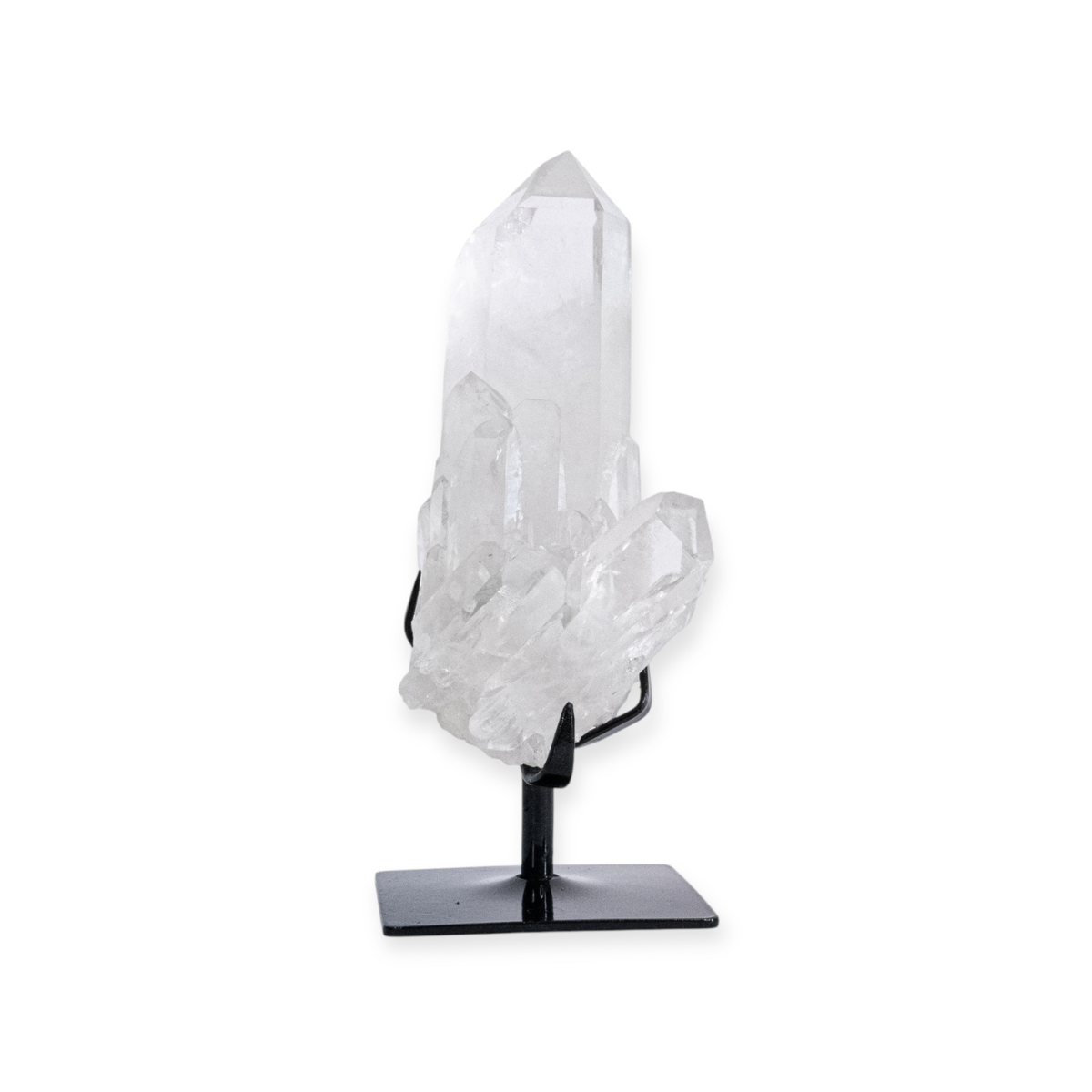Drusa Cristal de Quartzo kundalini Alta Pureza Lemuriano 1,460 kg (raro) Base Metal Preto