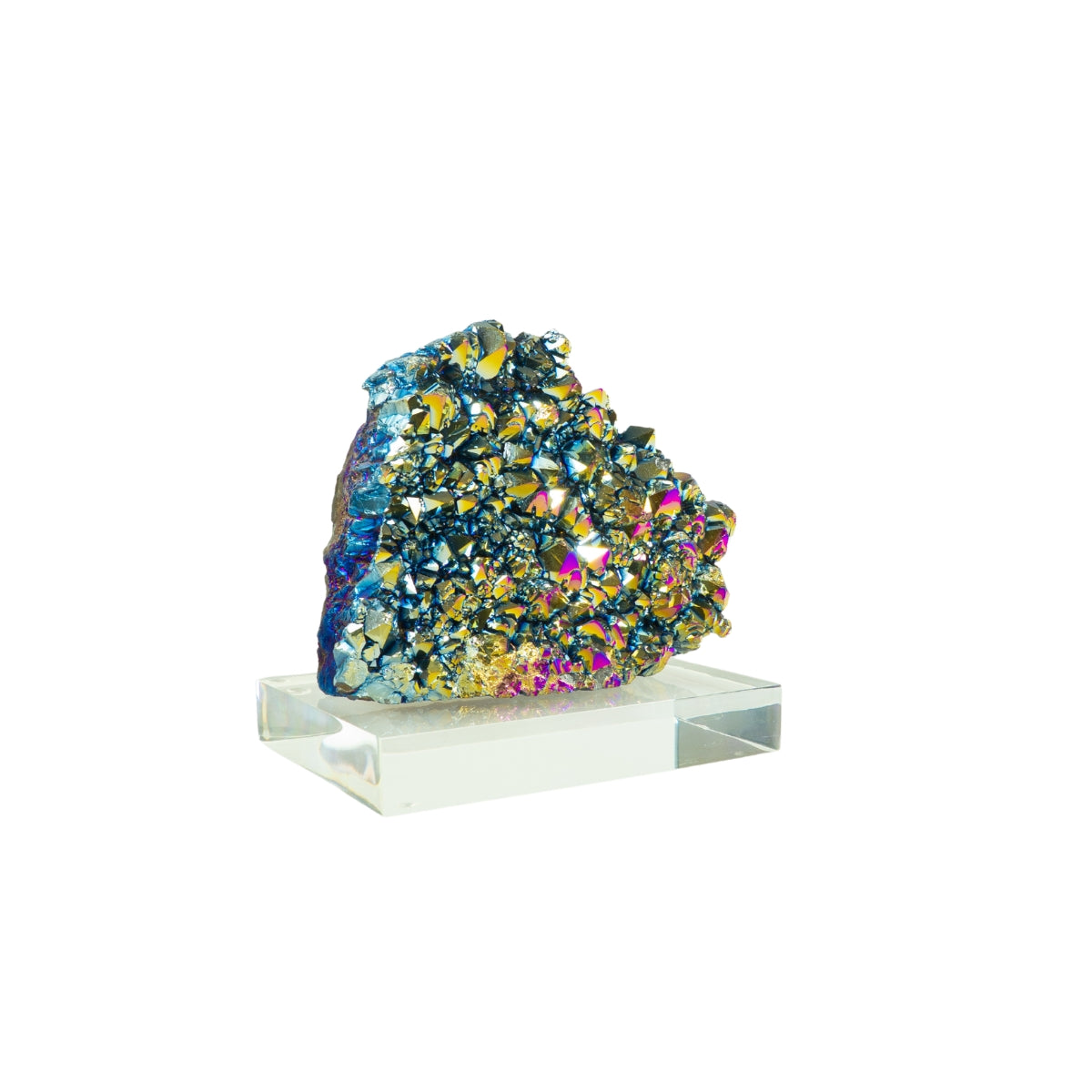 Drusa Quartzo Titânio Rainbow na Base Acrílica 1,347 kg