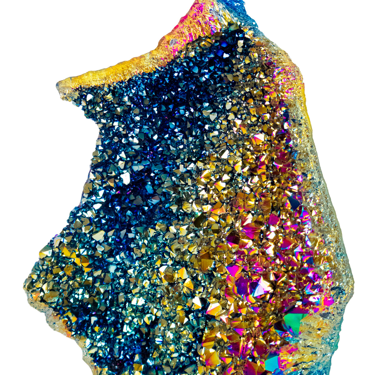 Drusa Quartzo Titânio Rainbow na Base Acrílica 2,755 Kg