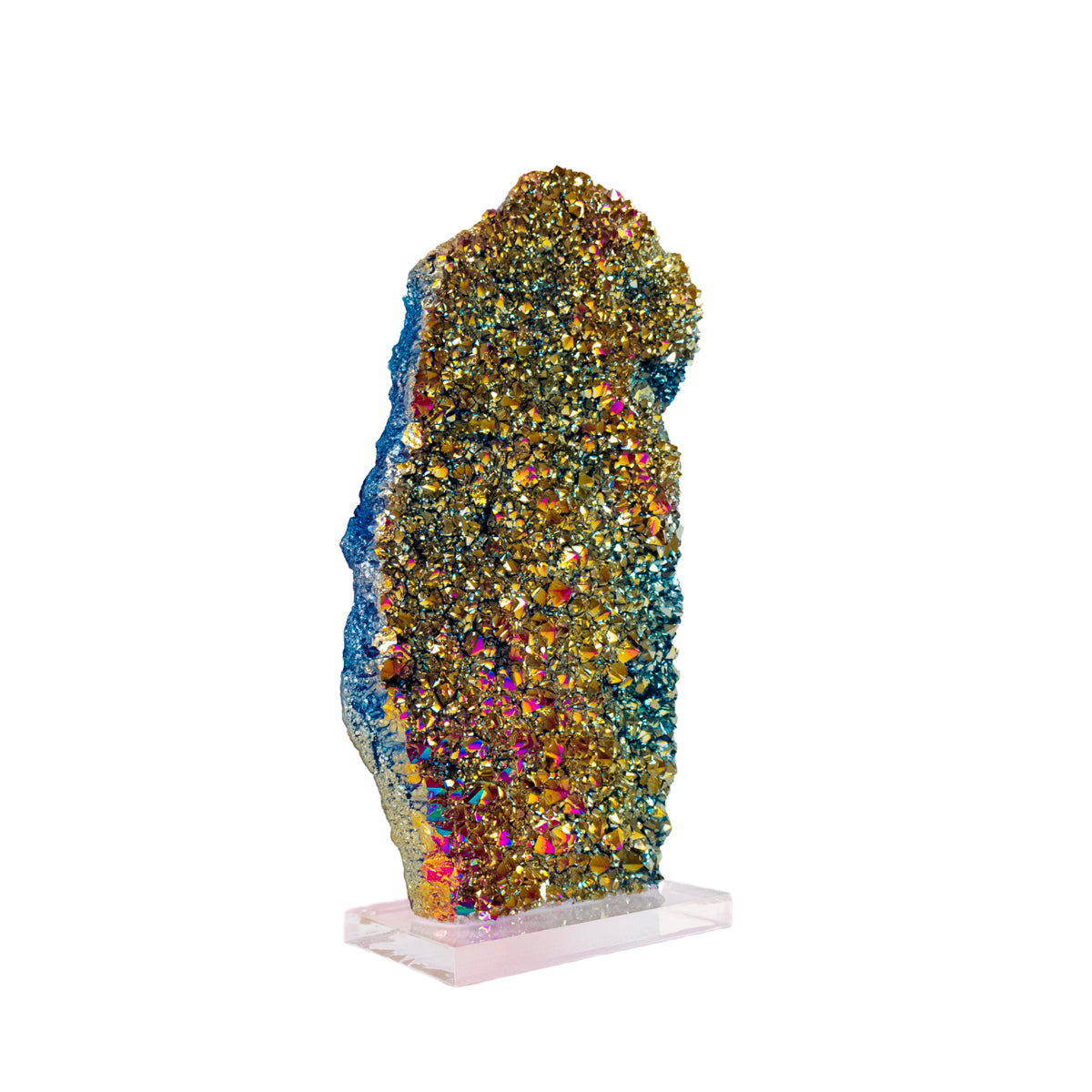 Drusa Quartzo Titânio Rainbow na Base Acrílica 4,815 kg