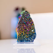 Drusa Quartzo Titânio Rainbow na Base Acrílica 695 gramas