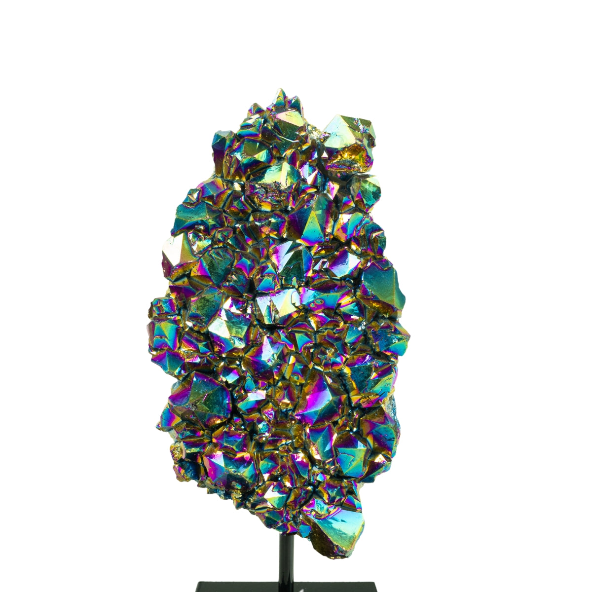 Drusa Quartzo Titânio Rainbow na Base Metal Preto 1,326 kg