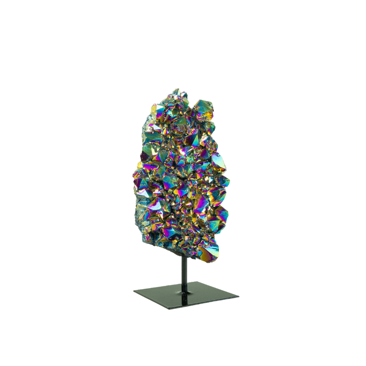 Drusa Quartzo Titânio Rainbow na Base Metal Preto 1,326 kg