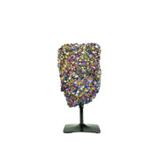 Drusa Quartzo Titânio Rainbow na Base Metal Preto 985 gramas