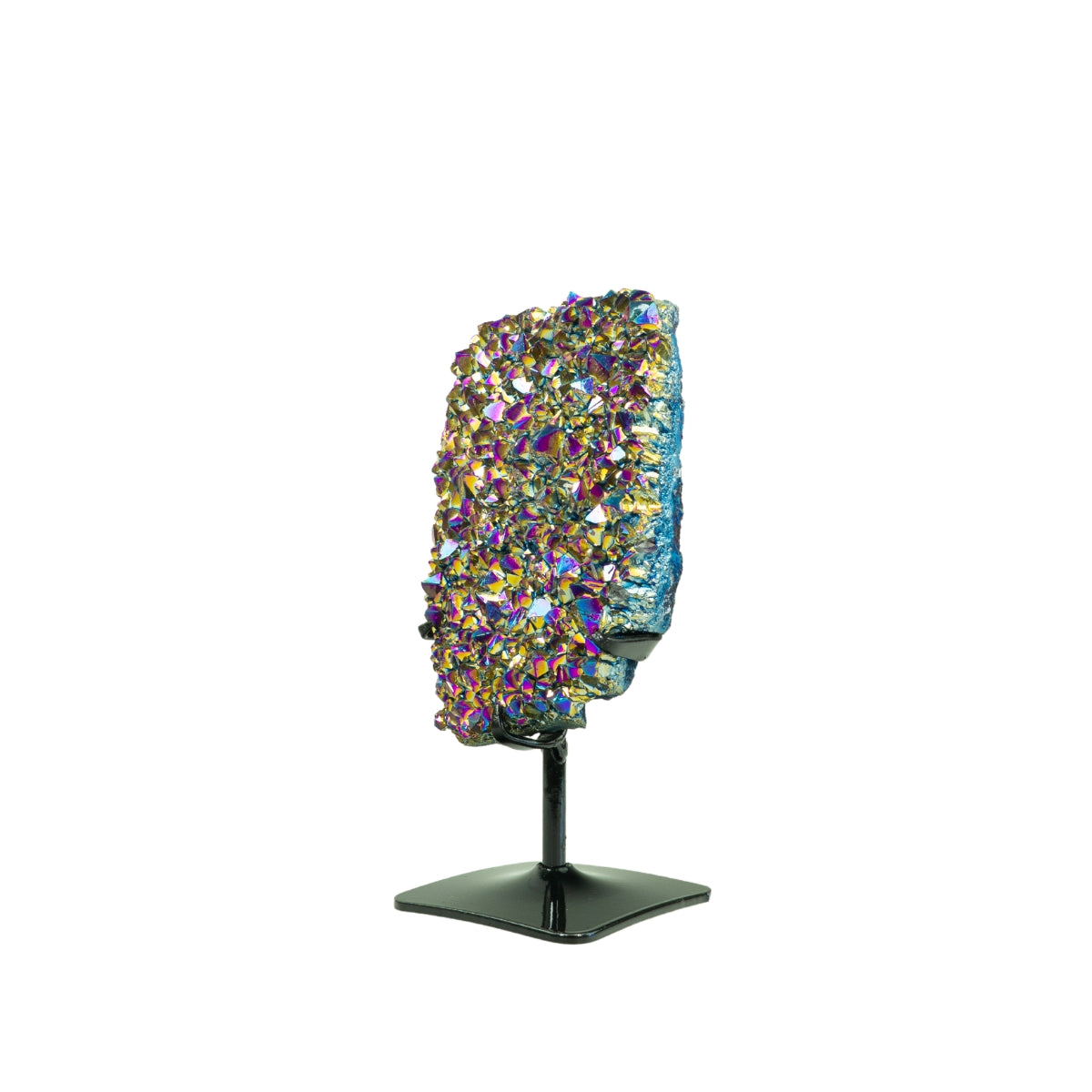 Drusa Quartzo Titânio Rainbow na Base Metal Preto 985 gramas