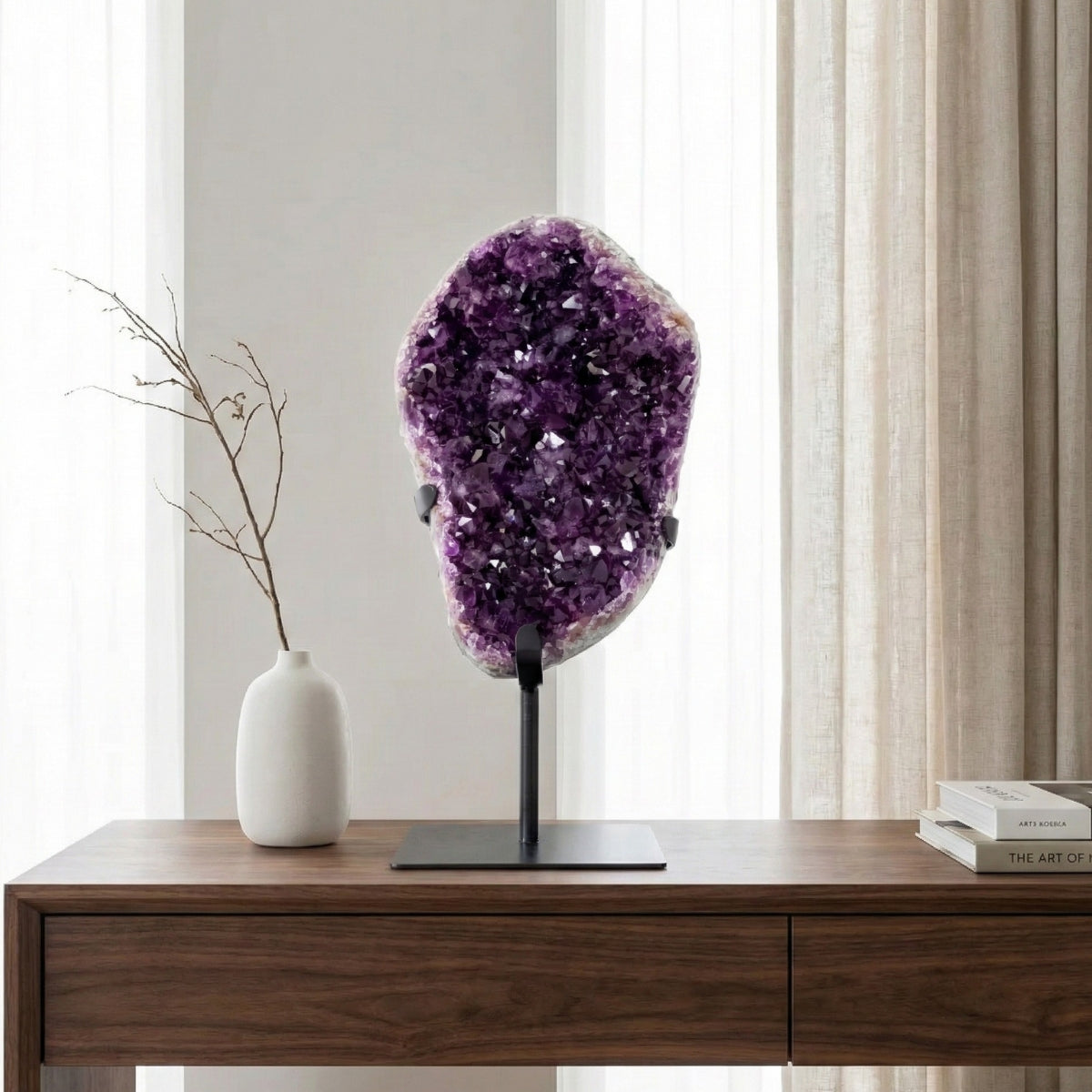 Drusa de Ametista Extra Borda Polida na Base Metal Preto 5,950 kg