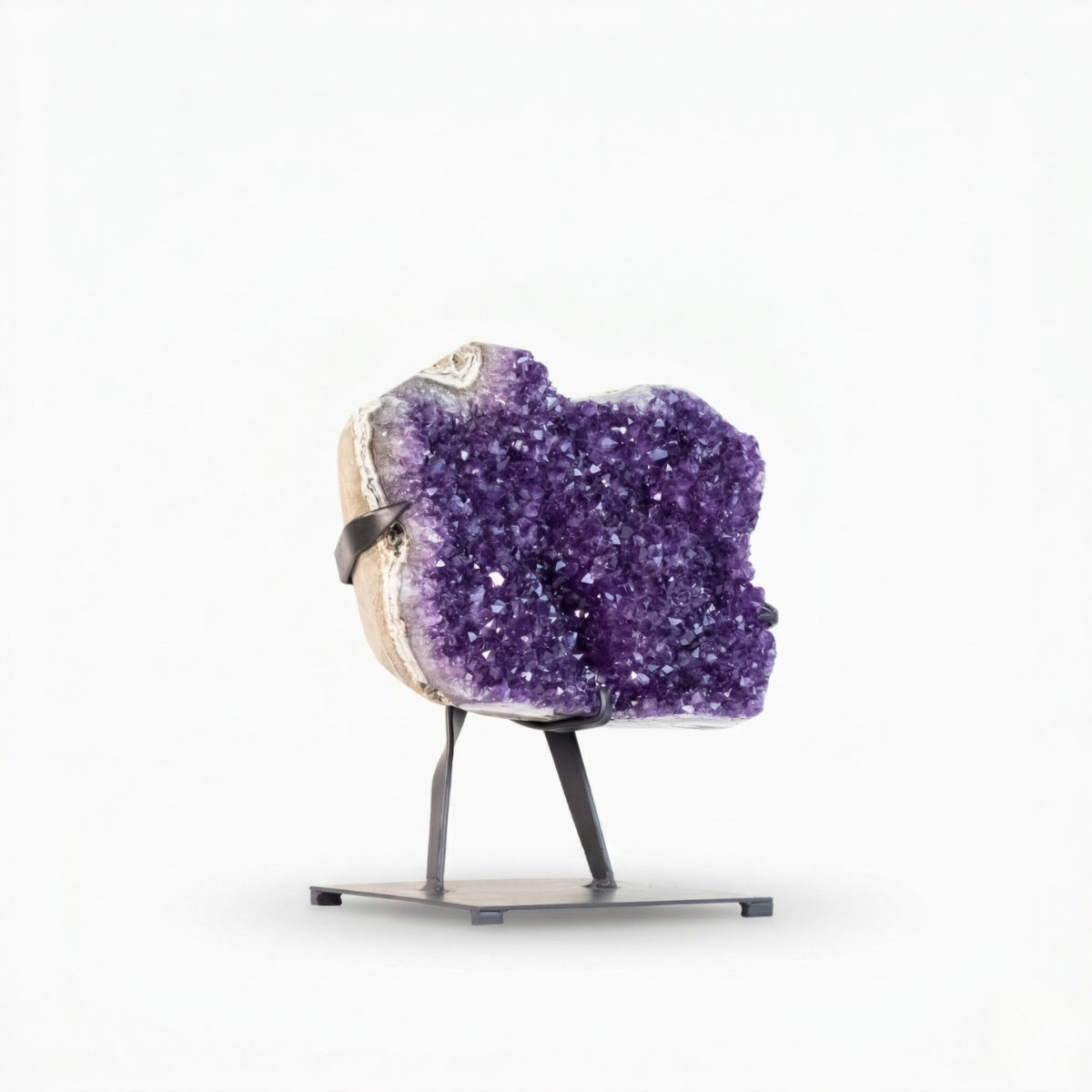 Drusa de Ametista Extra Uruguaia na Base Metal Preto 9,600 kg