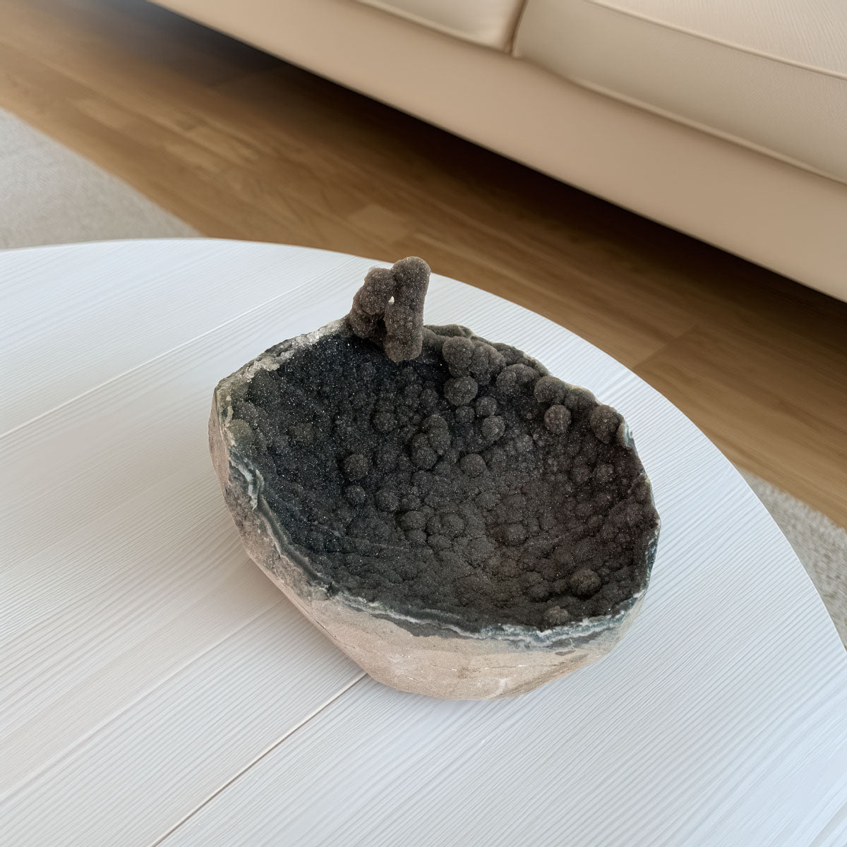 Drusa de Ametista Marron Uruguaia com Estalactite 1,620 kg (coleção)