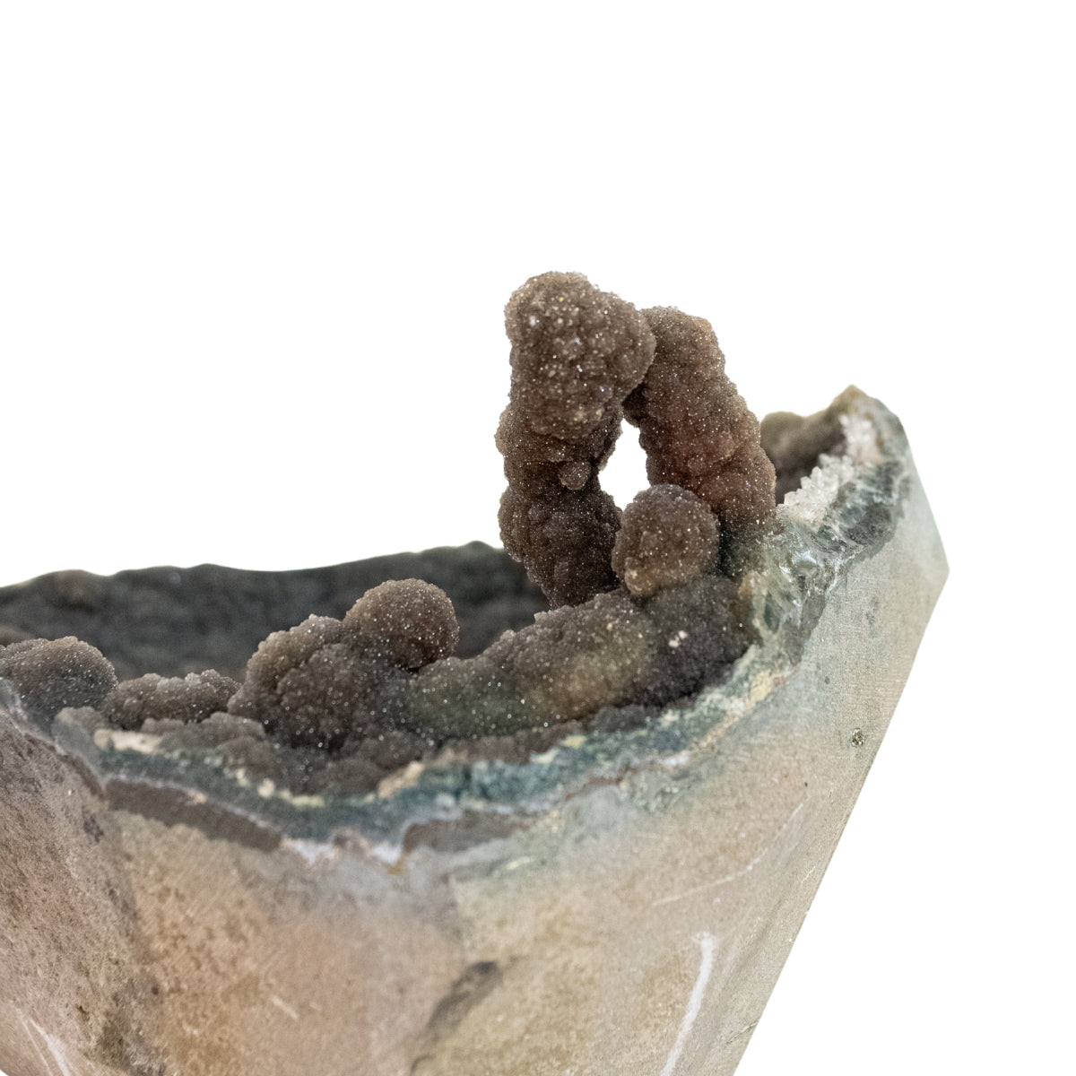 Drusa de Ametista Marron Uruguaia com Estalactite 1,620 kg (coleção)