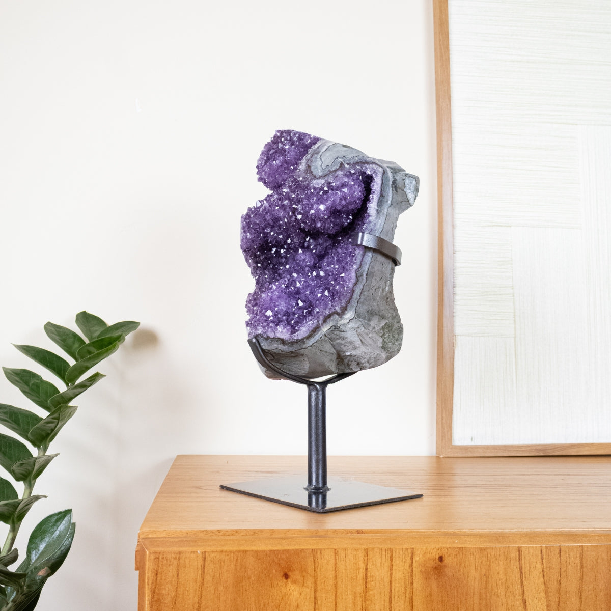 Drusa de Ametista Uruguaia Borda Semi Polida na Base Metal 7,00 kg