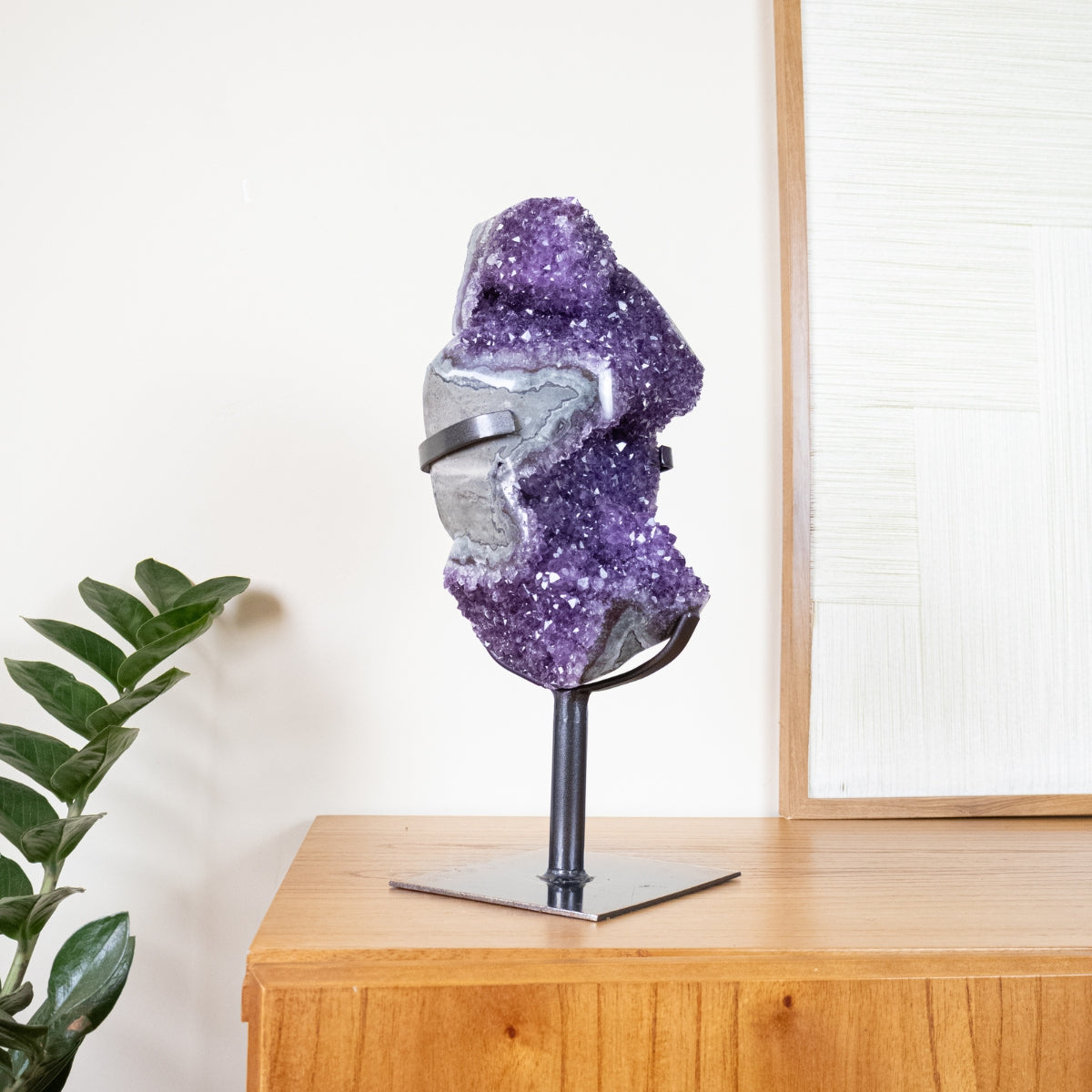 Drusa de Ametista Uruguaia Borda Semi Polida na Base Metal 7,00 kg