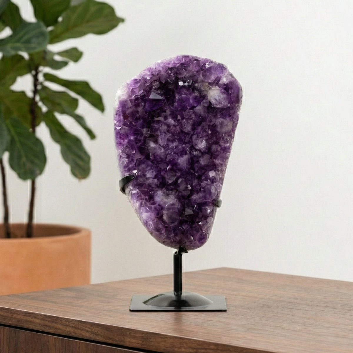 Drusa de Ametista na Base Metal Preto 7,050 kg