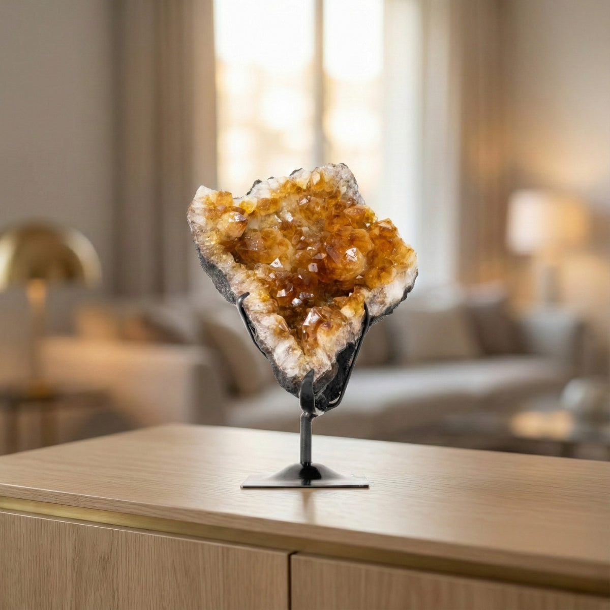 Drusa de Citrino Extra na Base Metal Preto 2,998 kg