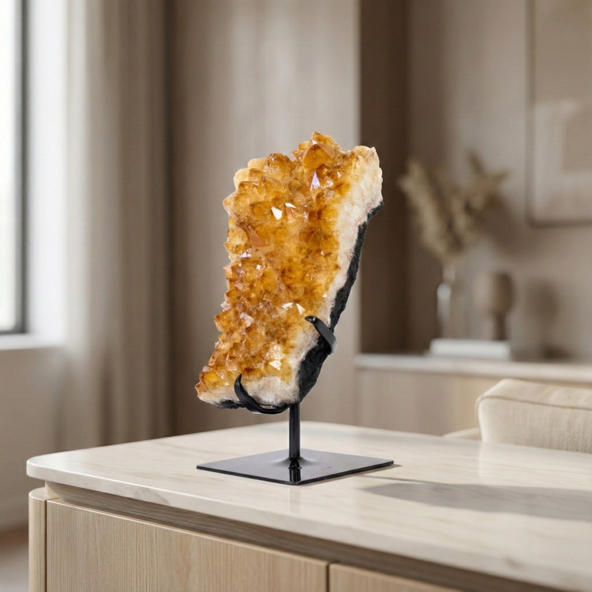 Drusa de Citrino Extra na Base Metal Preto 4,315 kg