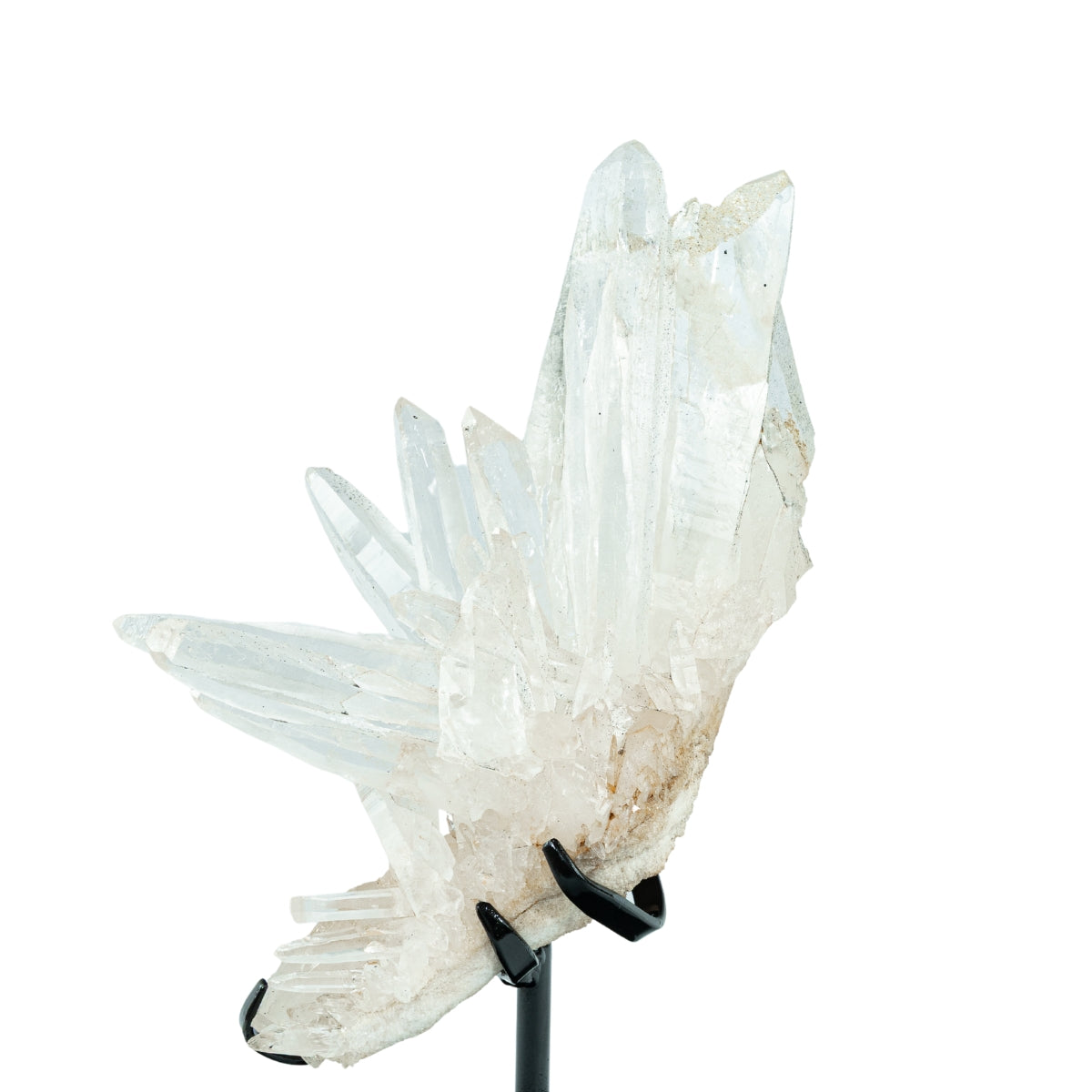 Drusa de Cristal Quartzo Lemuriano Cristalizado Extra na Base Metal Preto 2,646 kg