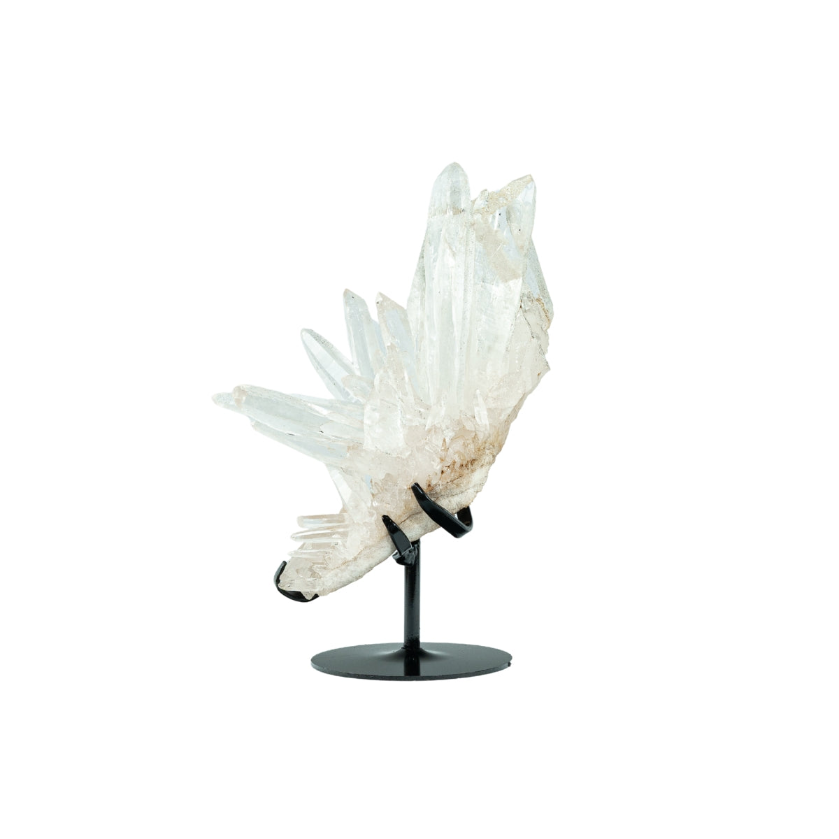 Drusa de Cristal Quartzo Lemuriano Cristalizado Extra na Base Metal Preto 2,646 kg