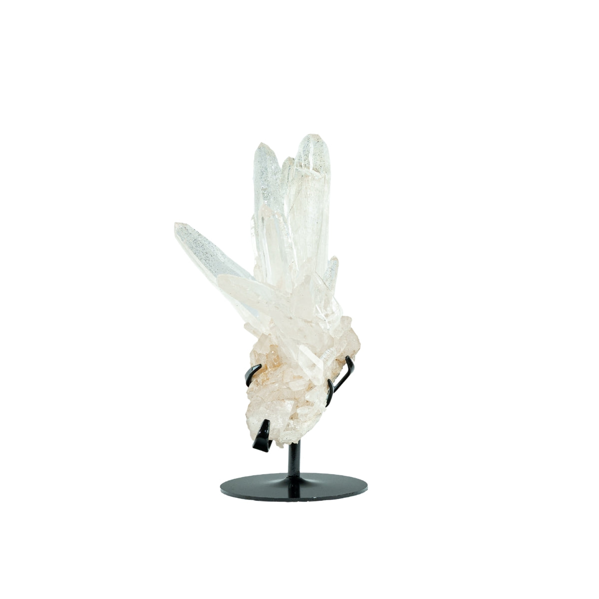 Drusa de Cristal Quartzo Lemuriano Cristalizado Extra na Base Metal Preto 2,646 kg