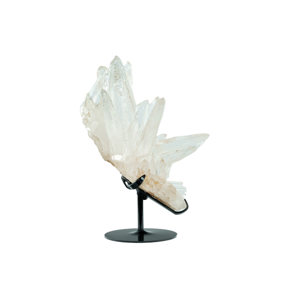 Drusa de Cristal Quartzo Lemuriano Cristalizado Extra na Base Metal Preto 2,646 kg