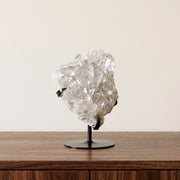 Drusa de Cristal Quartzo Lemuriano Cristalizado Extra na Base Metal Preto 3,575 kg