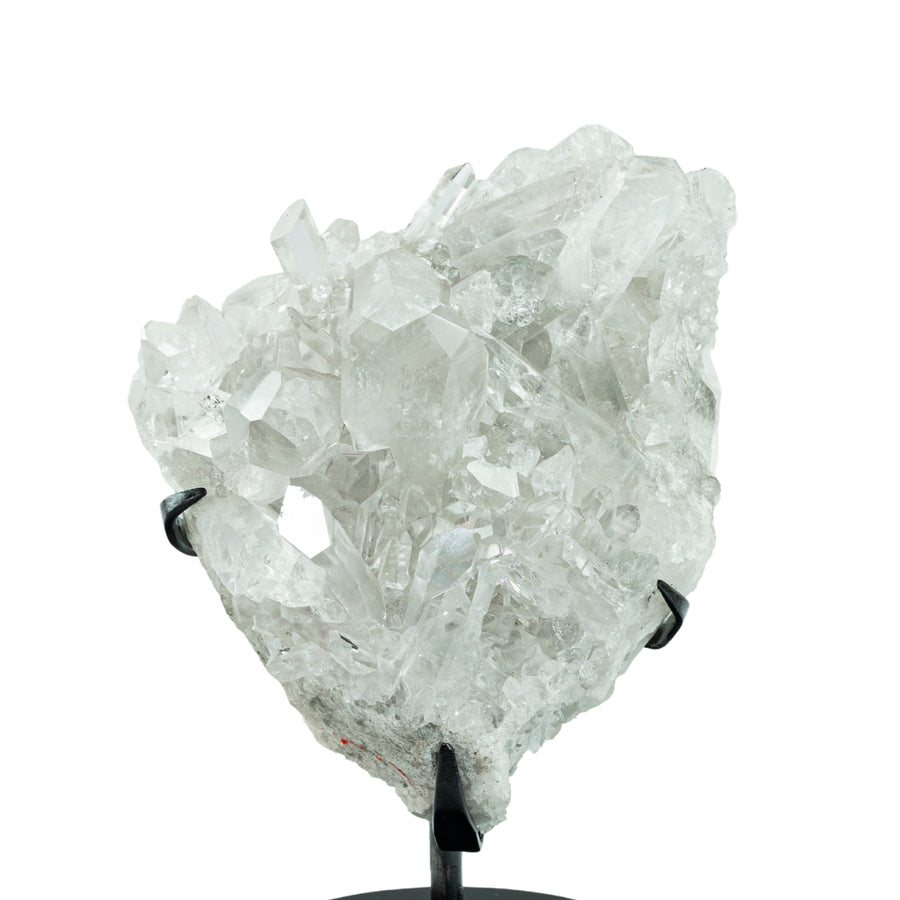 Drusa de Cristal Quartzo Lemuriano Cristalizado Extra na Base Metal Preto 3,575 kg