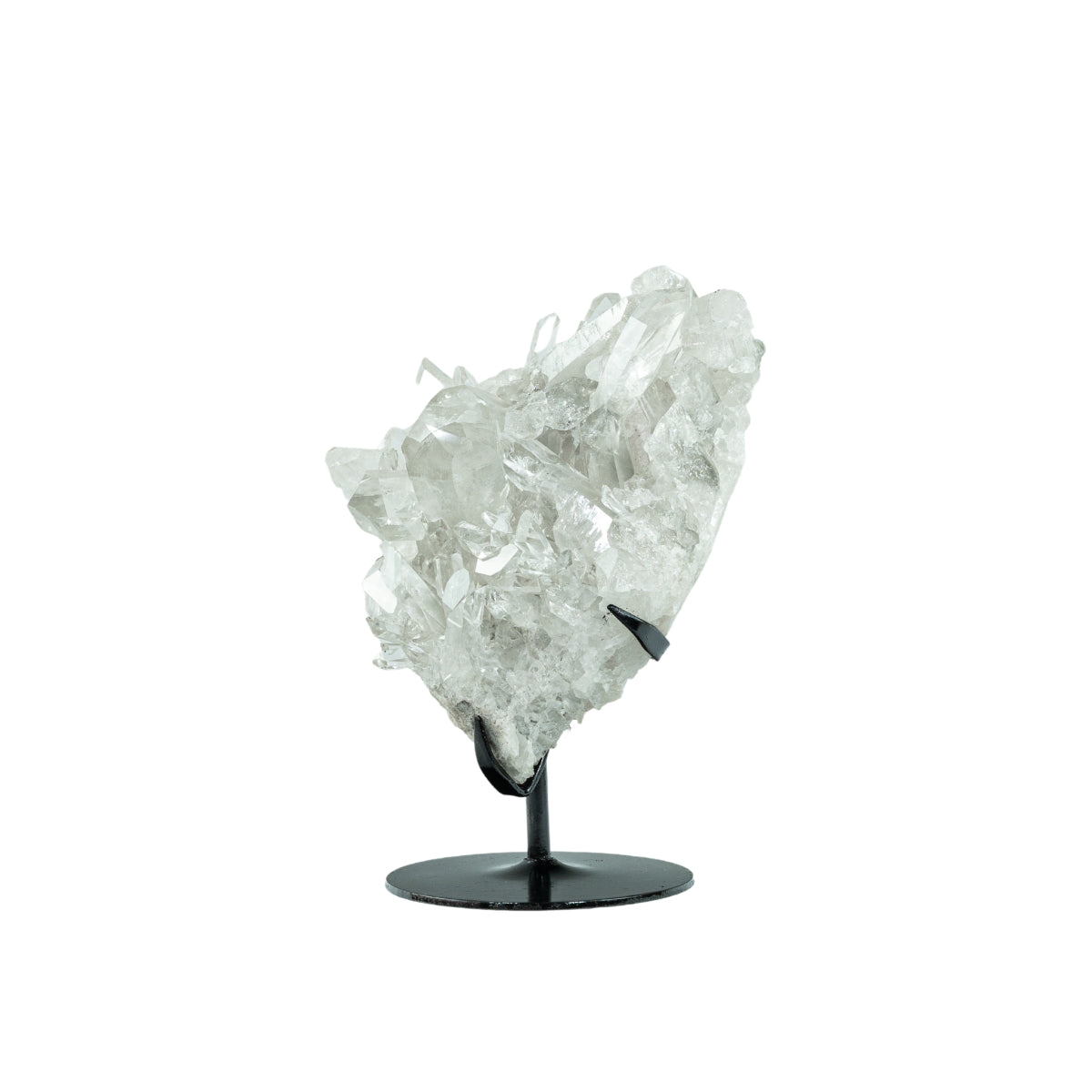 Drusa de Cristal Quartzo Lemuriano Cristalizado Extra na Base Metal Preto 3,575 kg