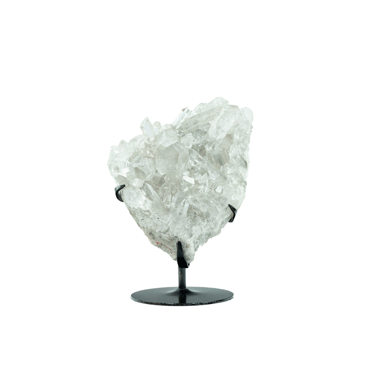 Drusa de Cristal Quartzo Lemuriano Cristalizado Extra na Base Metal Preto 3,575 kg