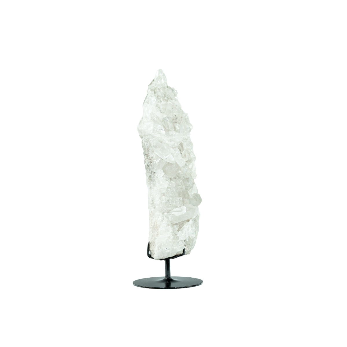 Drusa de Cristal Quartzo Lemuriano Cristalizado Extra na Base Metal Preto 4,246 kg
