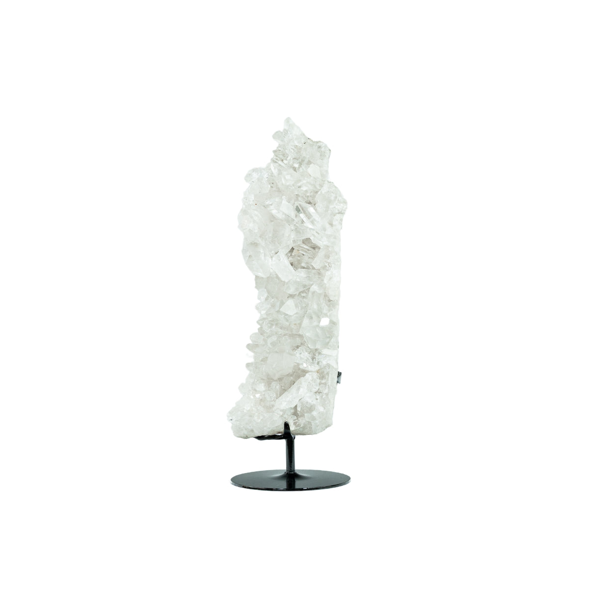 Drusa de Cristal Quartzo Lemuriano Cristalizado Extra na Base Metal Preto 4,246 kg