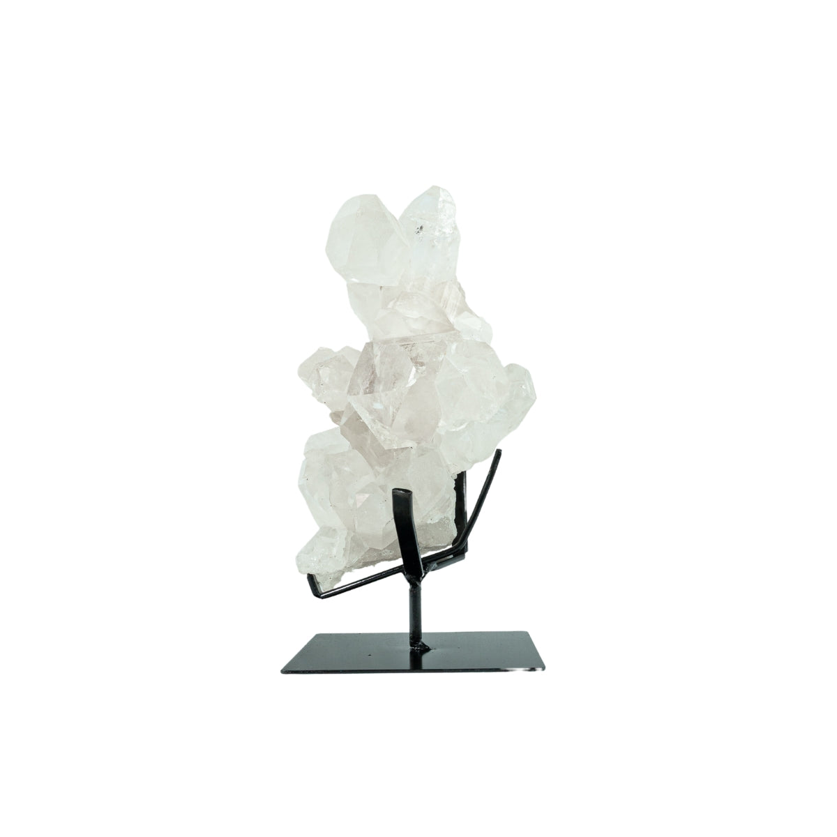 Drusa de Cristal Quartzo Lemuriano Cristalizado Extra na Base Metal Preto 5,300 kg
