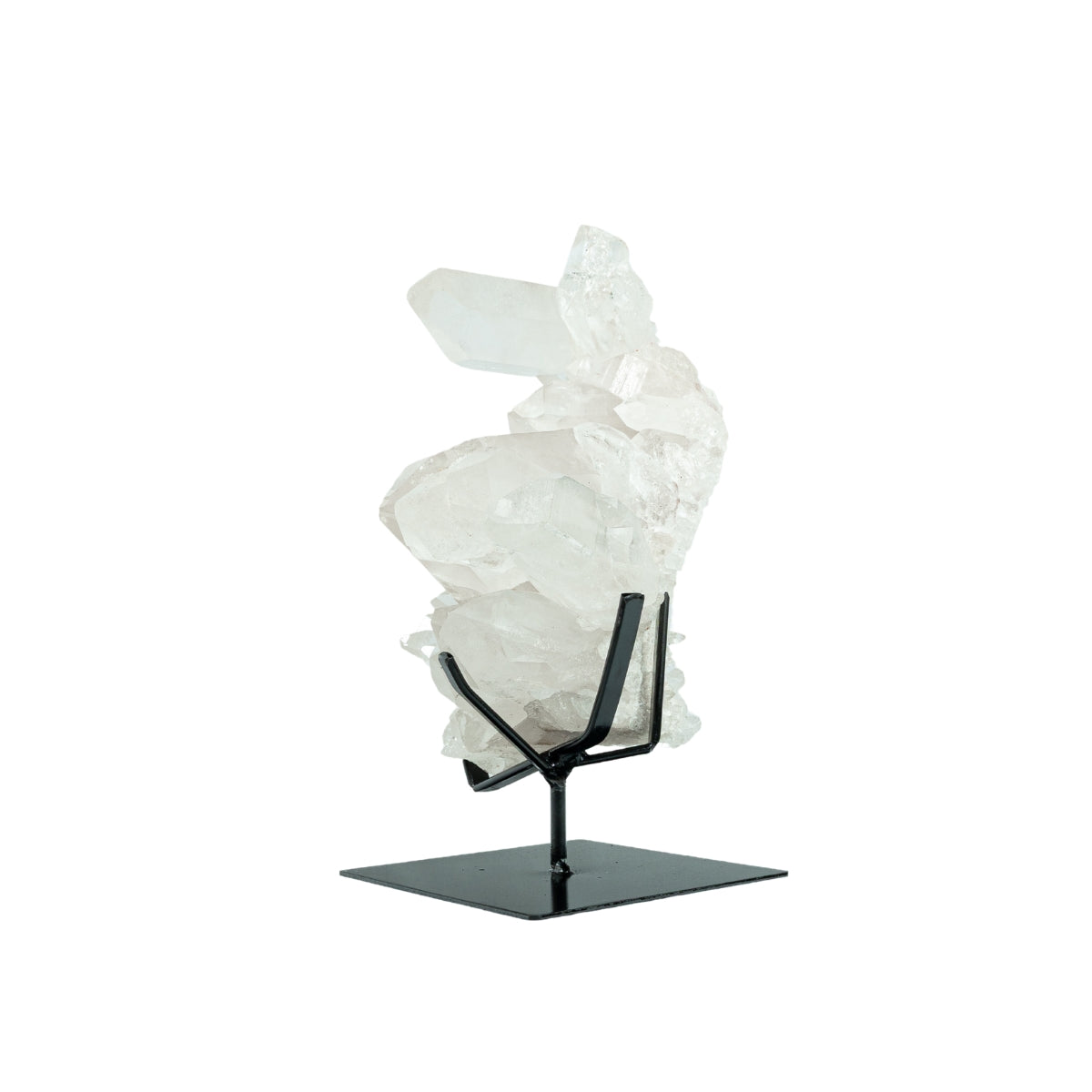 Drusa de Cristal Quartzo Lemuriano Cristalizado Extra na Base Metal Preto 5,300 kg
