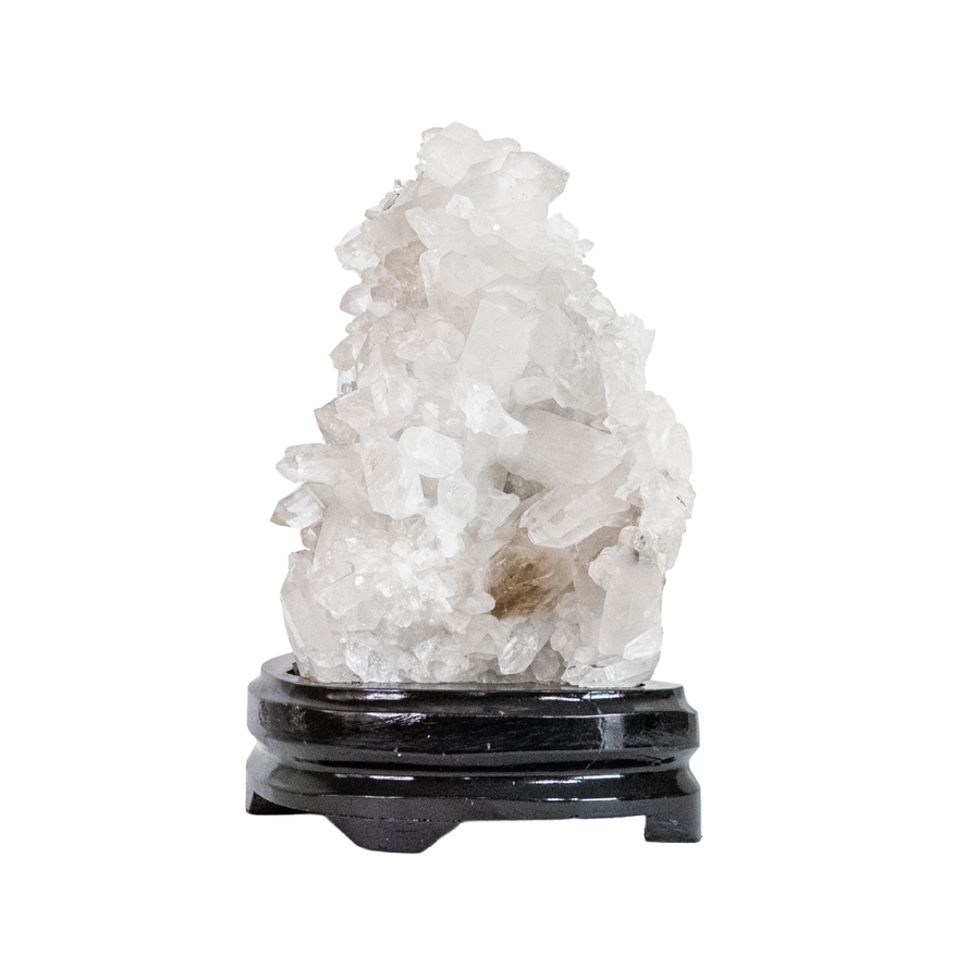 Drusa de Cristal de Quartzo na Base Madeira 3,350 kg
