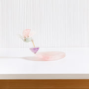 Escultura Beija-flor em Fluorita Flor Lisiantos em Ametista Base Quartzo Rosa