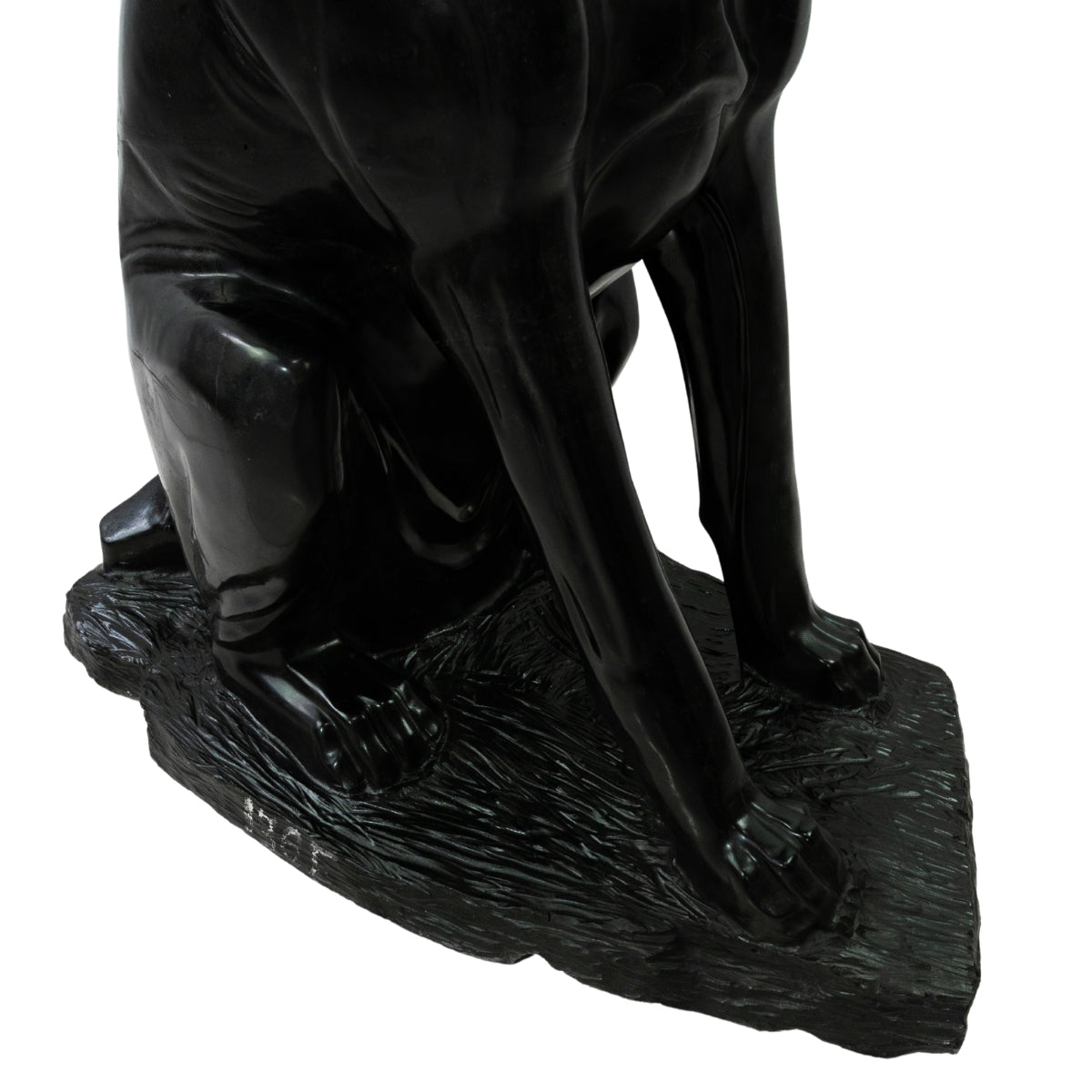 Escultura Cachorro Doberman Em Xisto de Esmeralda Grande