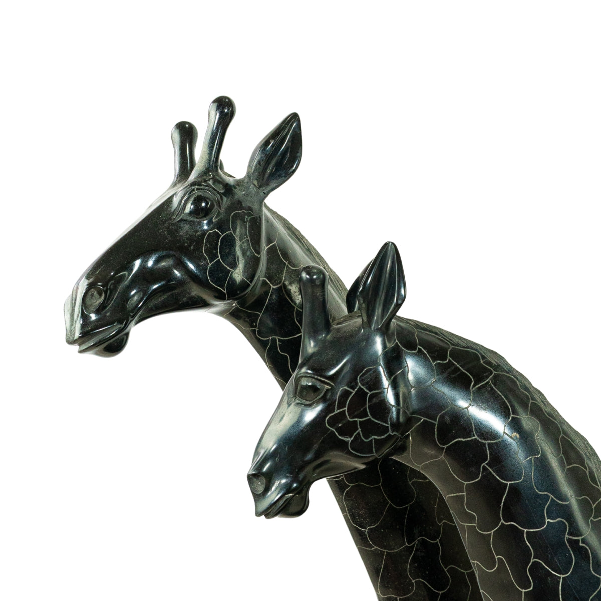Escultura Grande de Girafas em Xisto de Esmeralda
