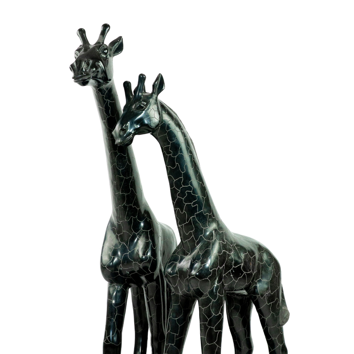 Escultura Grande de Girafas em Xisto de Esmeralda
