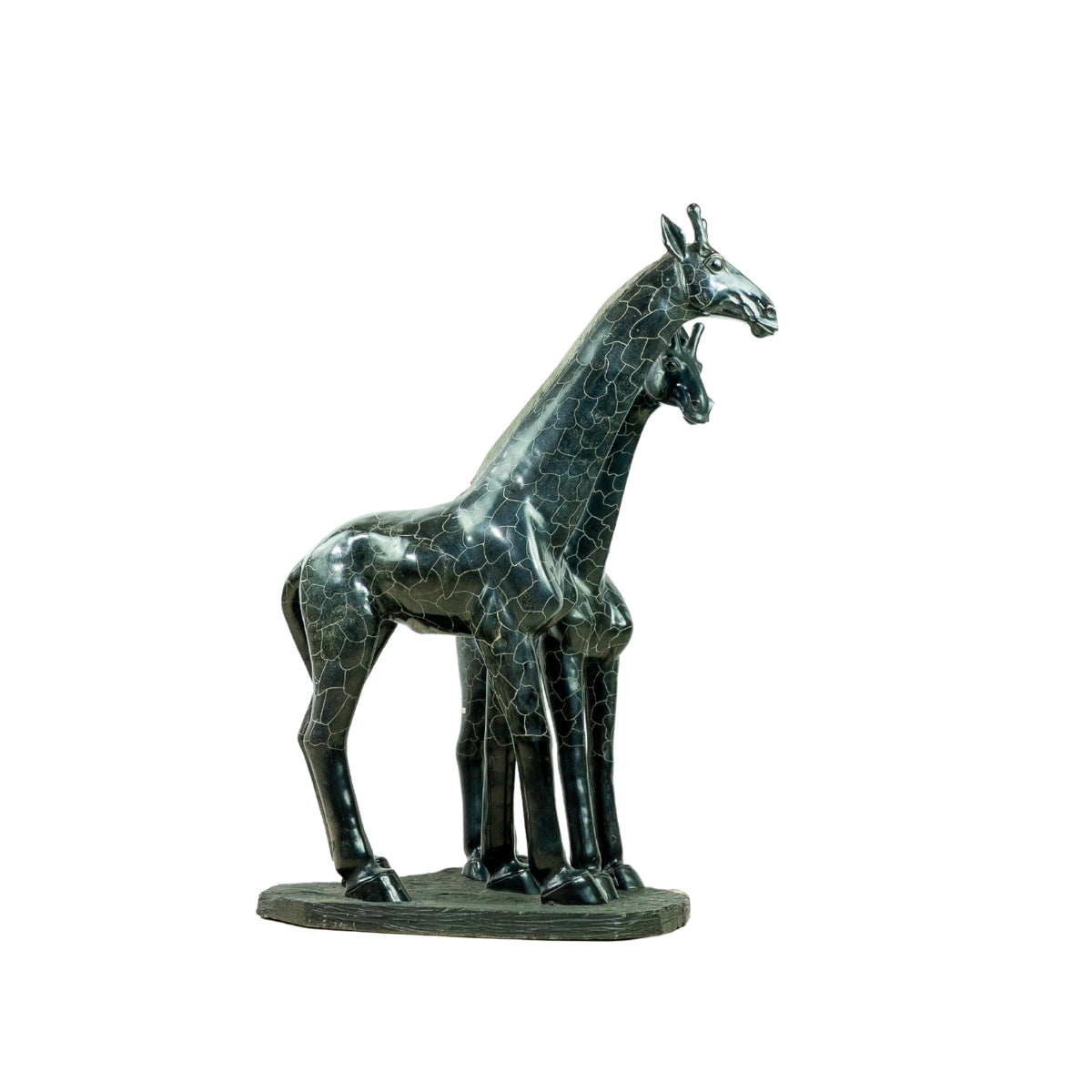 Escultura Grande de Girafas em Xisto de Esmeralda